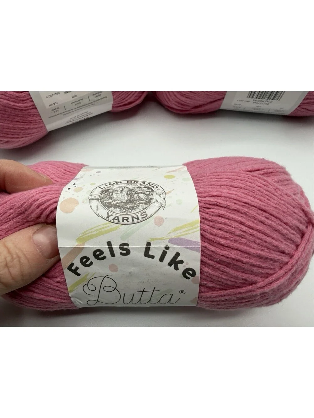 4 Lion Brand Feels Like Butta Yarn Pink Skeins Soft Crochet Knitting Baby